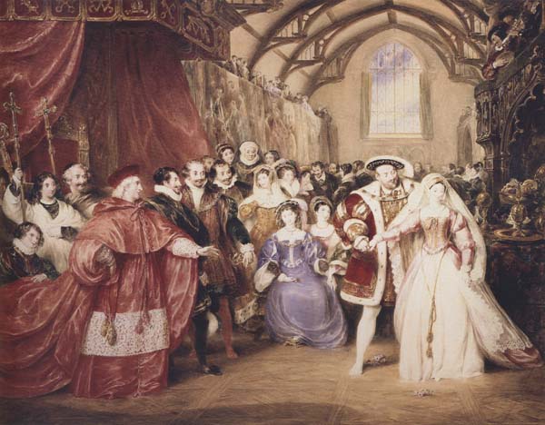 The Banquet Scene,king Henry- The fairest hand i ever touched play of henry VIII.Act i scene 4.Painted by command of His Majesty (mk47)